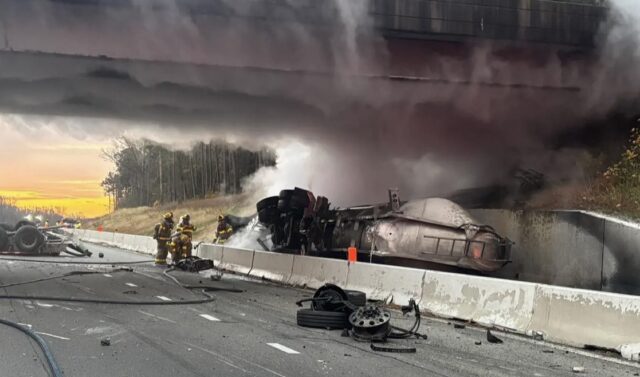 Truck crash shuts down portion of I-95 in Virginia