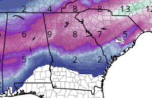 Measurable snowfall possible across Georgia this weekend