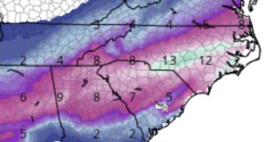 Multiple inches of snow possible across South Carolina this weekend