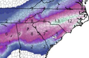 Multiple inches of snow possible across South Carolina this weekend