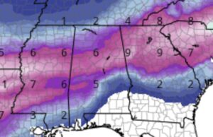 Measurable snowfall possible across Alabama this weekend