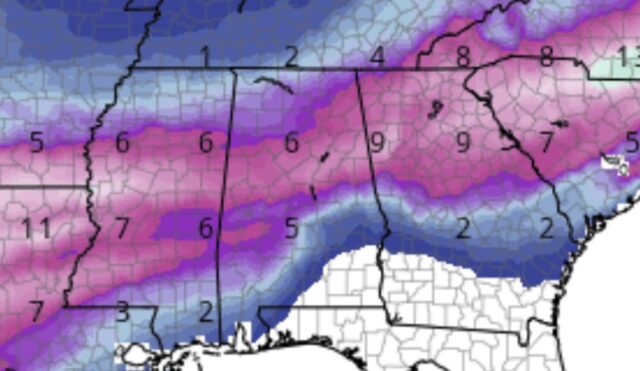 Measurable snowfall possible across Alabama this weekend