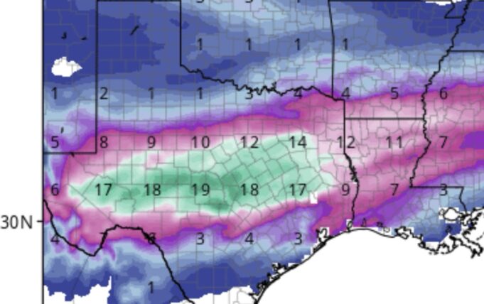 Measurable snowfall possible across Texas this weekend