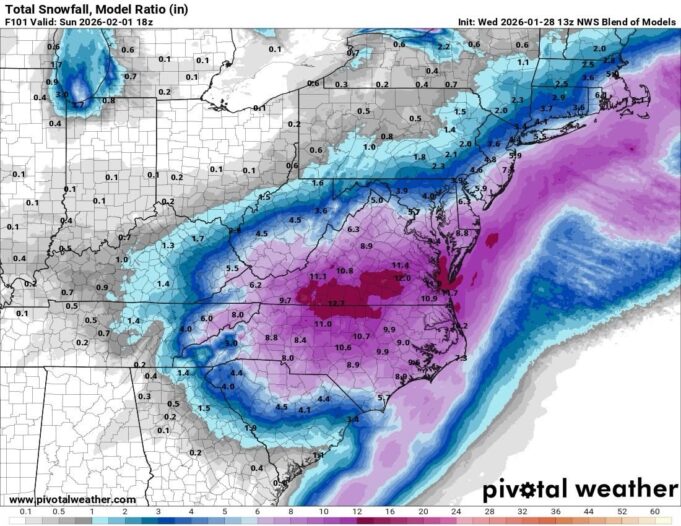 Potential grows for measurable snowfall in Tennessee this weekend
