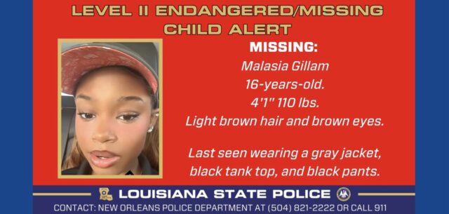 Police searching for missing 16-year-old in Louisiana