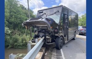 UPS truck crashes in Alabama resulting in fluids leaking into creek