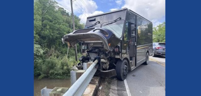 UPS truck crashes in Alabama resulting in fluids leaking into creek
